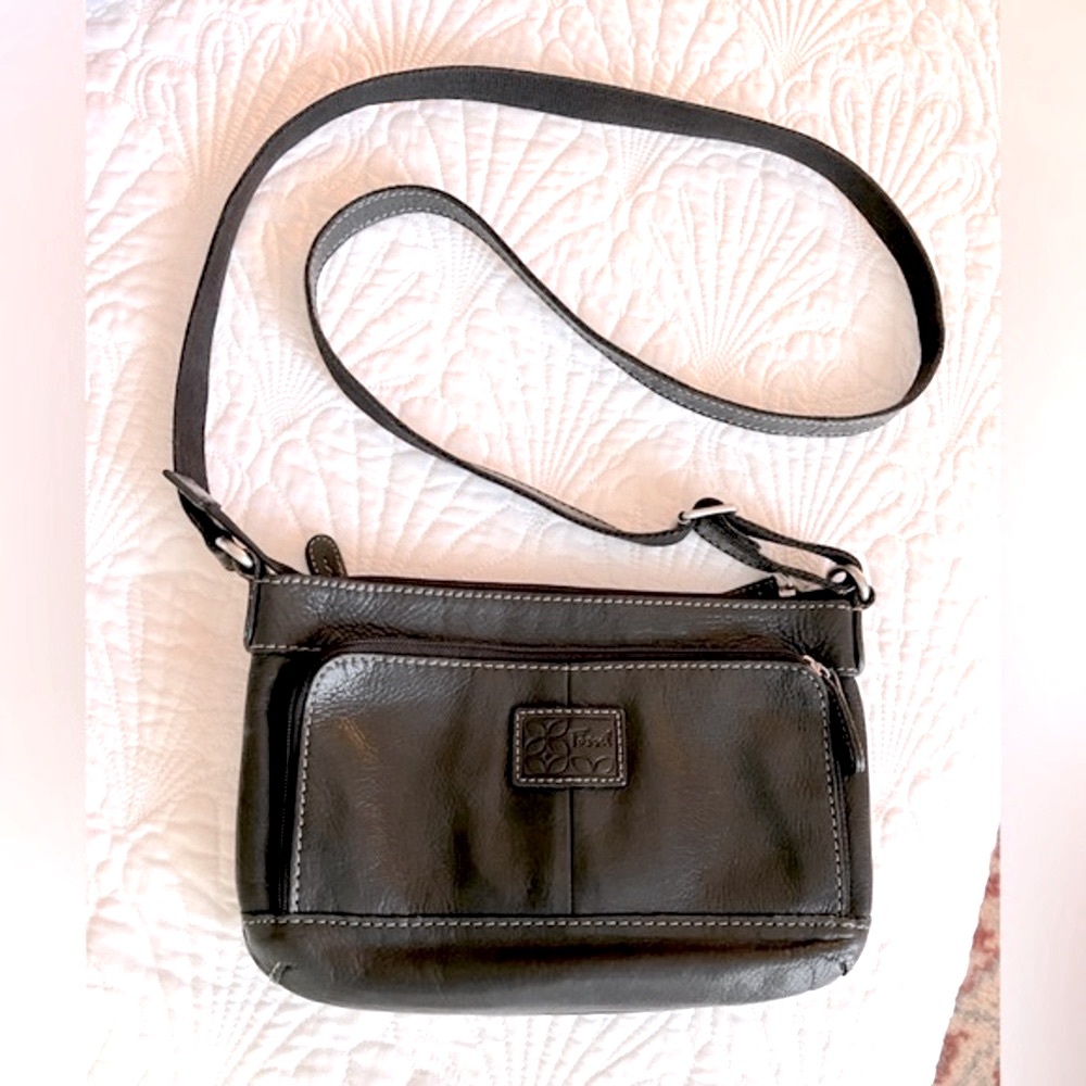 Fossil Black Leather Crossbody Bag